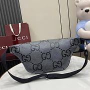Gucci GG jumbo large belt bag in grey and black GG leather 28x18x8cm - 5