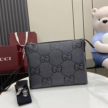 GG jumbo medium crossbody bag grey - 31x24.5x5cm