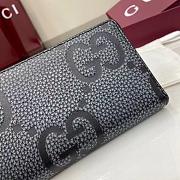 Jumbo GG zip around wallet in grey leather  - 3