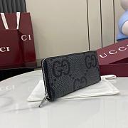 Jumbo GG zip around wallet in grey leather  - 2