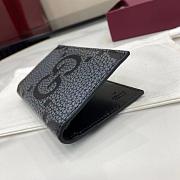 Jumbo GG card case in grey leather - 12x7.5cm - 5