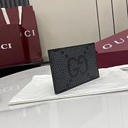Gucci Maxi GG card case in dark grey and black leather - 12x8cm - 5