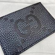 Gucci Maxi GG card case in dark grey and black leather - 12x8cm - 2
