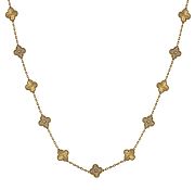 Van Cleef & Arpels Guilloché 18K Yellow Gold with Diamonds Vintage Alhambra Long Necklace, 20 Motifs - 4