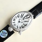 Breguet Reine De Naples 18k White Gold Oval 25mm Watch With Diamonds - 4