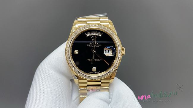 Rolex Day Date Gold & Black Watch - 1