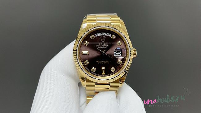 Rolex Day-Date Yellow Gold Dark-Grey Diamond Automatic Chronometer  - 1