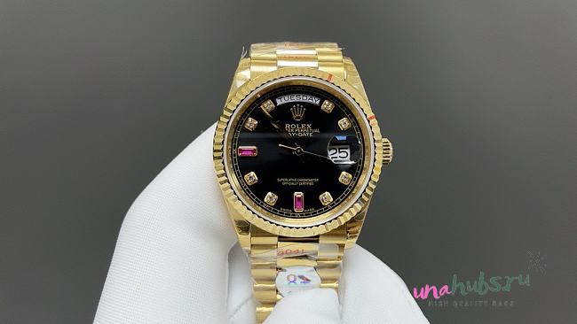 Rolex Day Date Rose Gold Black Ruby Dial  - 1