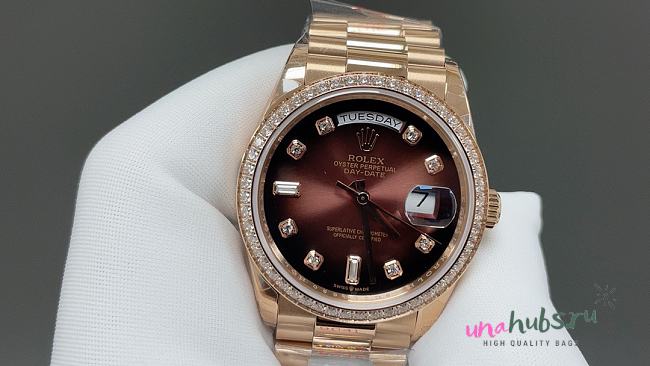 Rolex Day-Date Yellow Gold Dark-Grey Diamond Automatic Chronometer Diamond - 1