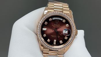 Rolex Day-Date Yellow Gold Dark-Grey Diamond Automatic Chronometer Diamond