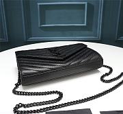 YSL WOC Full Black Grained Leather - 22.5x14x4cm - 6
