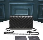 YSL WOC Full Black Grained Leather - 22.5x14x4cm - 5