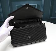 YSL WOC Full Black Grained Leather - 22.5x14x4cm - 4
