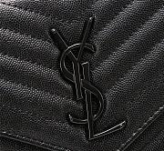 YSL WOC Full Black Grained Leather - 22.5x14x4cm - 2