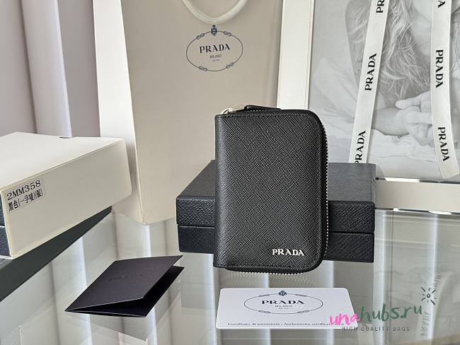 Prada Saffiano Leather Coin Purse 10x8cm - 1