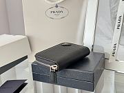 Prada Saffiano Leather Coin Purse Triangle Logo 10x8cm - 3