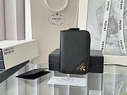 Prada Saffiano Leather Coin Purse 10x8cm Gold/Silver Hardware - 1