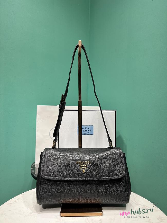Small leather shoulder black bag - 26x14x9.5cm - 1