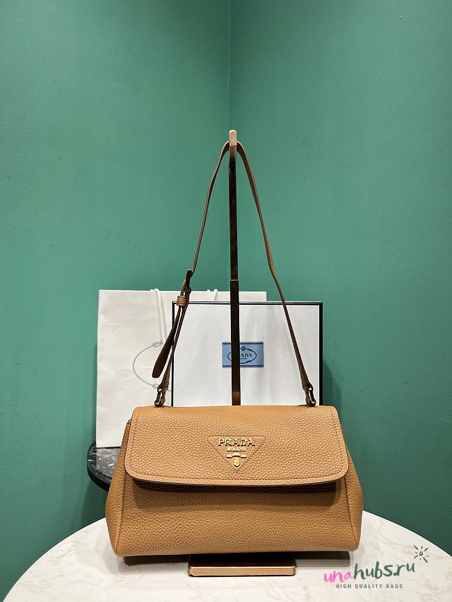 	 Small leather shoulder brown bag - 26x14x9.5cm - 1