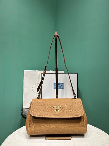 	 Small leather shoulder brown bag - 26x14x9.5cm
