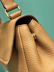 	 Small leather shoulder brown bag - 26x14x9.5cm - 6