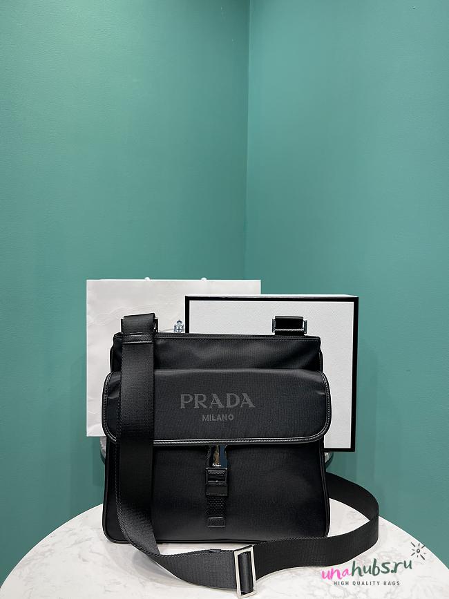Prada Saffiano and nylon messenger bag - Black 28/26/7 cm - 1