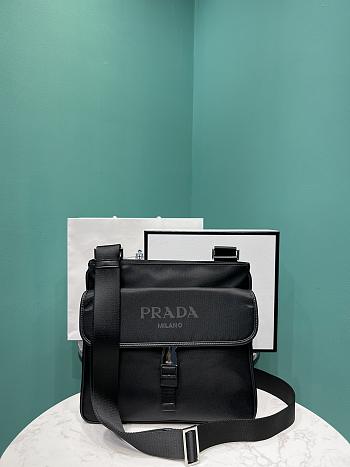 Prada Saffiano and nylon messenger bag - Black 28/26/7 cm