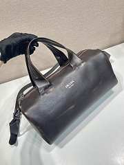 Prada Small Leather Travel Bag in Black - 35x17.5x17.5cm - 5