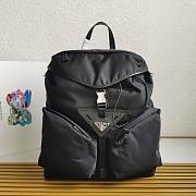Prada Black Re-nylon And Leather Backpack - 38x45x18cm  - 1