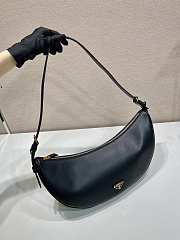 Prada Demi-lune Large Leather Black Shoulder Bag - 42x19.5x8.5cm - 6