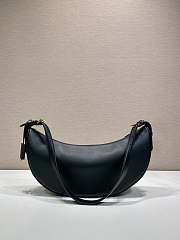 Prada Demi-lune Large Leather Black Shoulder Bag - 42x19.5x8.5cm - 3
