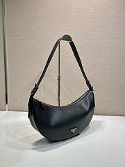 Prada Demi-lune Large Leather Black Shoulder Bag - 42x19.5x8.5cm - 2