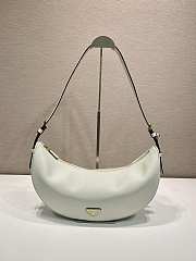 	 Prada Demi-lune Large Leather White Shoulder Bag - 42x19.5x8.5cm - 1