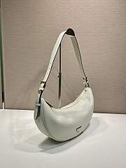 	 Prada Demi-lune Large Leather White Shoulder Bag - 42x19.5x8.5cm - 6