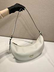 	 Prada Demi-lune Large Leather White Shoulder Bag - 42x19.5x8.5cm - 4