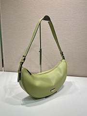 	 Prada Demi-lune Large Leather Green Shoulder Bag - 42x19.5x8.5cm - 2