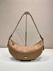 	 Prada Demi-lune Large Leather Brown Shoulder Bag - 42x19.5x8.5cm - 1