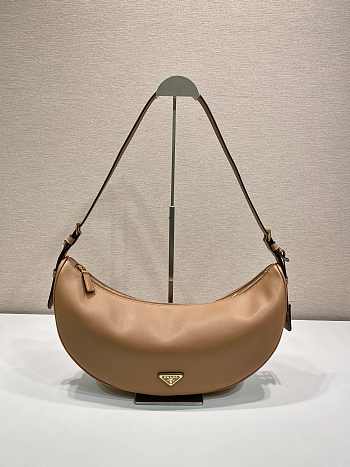 	 Prada Demi-lune Large Leather Brown Shoulder Bag - 42x19.5x8.5cm