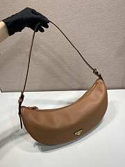 	 Prada Demi-lune Large Leather Brown Shoulder Bag - 42x19.5x8.5cm - 2