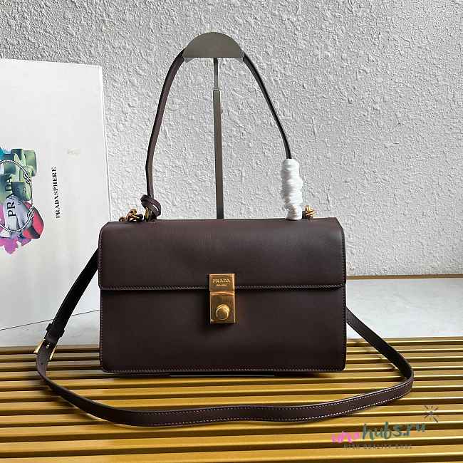 Prada Amber Prada Soft Sound Medium Leather Shoulder Bag - 28x16x10cm - 1