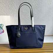 	 Prada Re-Edition 1978 medium Re-Nylon and Saffiano leather blue tote bag - 35x26x15cm - 1