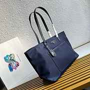 	 Prada Re-Edition 1978 medium Re-Nylon and Saffiano leather blue tote bag - 35x26x15cm - 6