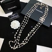 	 Chanel Pearl and CC Logo Necklace 02 - 2