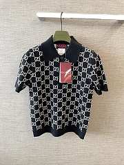 Gucci GG Polo Knitted Shirt In Black - 1
