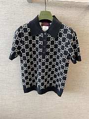 Gucci GG Polo Knitted Shirt In Black - 5