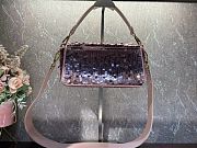 Fendi Baguette Leather Bag with gradient pink sequins - 27x15x6cm - 6