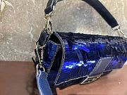Fendi Baguette Leather Bag with gradient blue color sequins - 27x15x6cm - 3