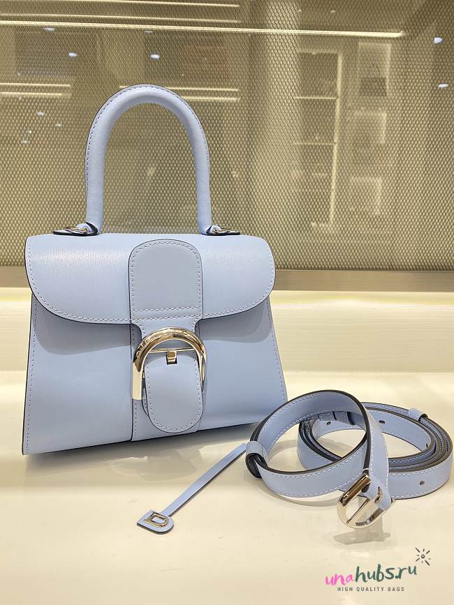 	 Delvaux Brillant leather mini blue bag 20*11*16cm - 1