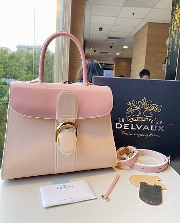	 Delvaux Brillant leather pink bag 28/14/22cm