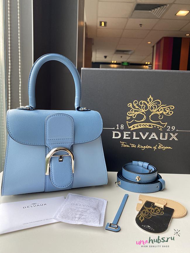 Delvaux Brillant leather mini blue color bag 20*11*16cm - 1